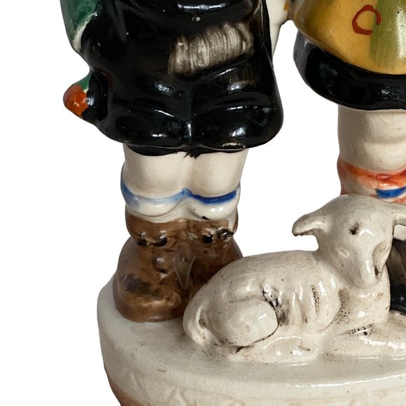 MCM Boy Girl Lamb Figurine Hand Painted Occupied Japan Vintage Repaired READ - Picture 10 of 12
